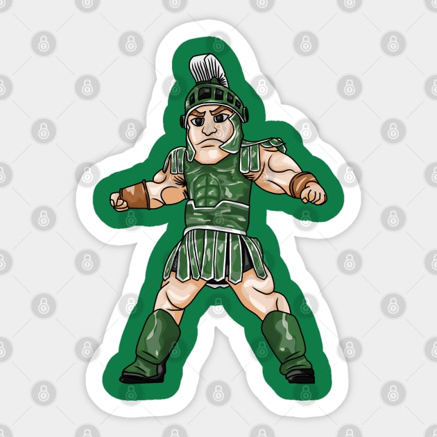 Spartans Michigan State University Sparty Mascot - Collage sports - Drawing style Sticker by thesportstation